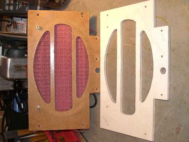 New baffle and rear of old baffle